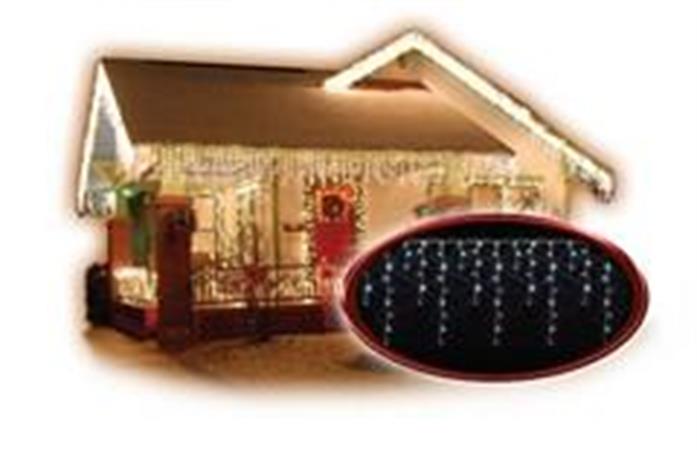 Vánoční LED venkovní závěs Solight, rampouchy, 120LED, 3m x 0,7m, přívod 6m, IP44, bílé světlo 1V40-W